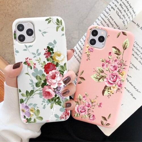 Spring Retro Bloom Flowers Phone Cases For iPhone 6s 7 8 Plus SE 2020 12 11 Pro Max X XR XS MAX Soft Silicone Back Cover Shell