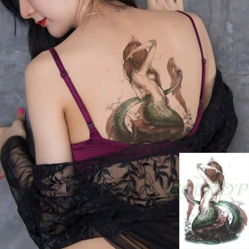 Waterproof Temporary Tattoo Stickers Mermaid Comic Heroine Sexy Tattos Flash Tatoo Fake Hand Body Art Tatto for Girls Men Women