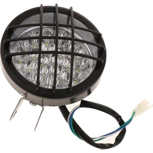 Bright Headlamp 12V LED Light Round Grid Headlight Front Signal Indicator Lamp