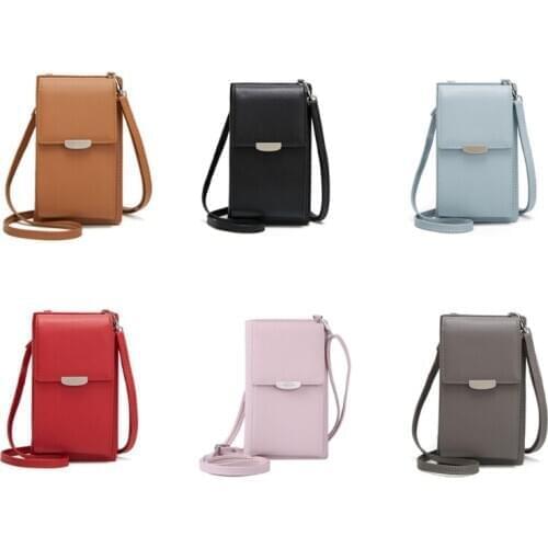 Women Girls PU Leather Crossbody Phone Shoulder Bag Card Holder Pouch Case Purse Wallet