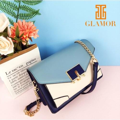 2021 Brand Luxury Design New Women 's Chic Bag Color Matching Simple One Shoulder Crossbody Flap Small Square Bag