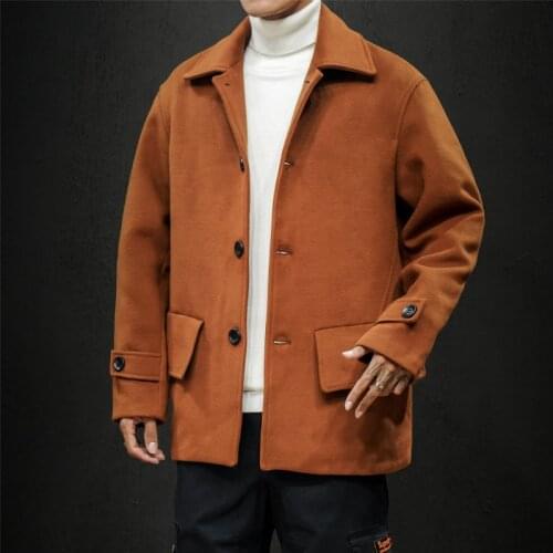 Winter Wool Jacket Men High-quality Wool Coat Casual Slim Collar Wool Coat Mens Trench Coat 4XL 5XL
