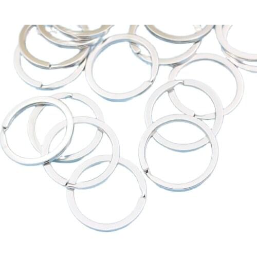 100PCS Silver Color steeling Split Ring Key Chains DIY Crafts Choose 25mm 30mm 35mm