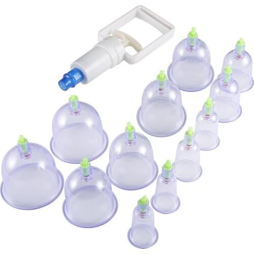 Medical Vacuum Cupping Suction Therapy Device Effective Healthy Care 12 Cups/pcs Body Massager Relaxation Set Dehumidification