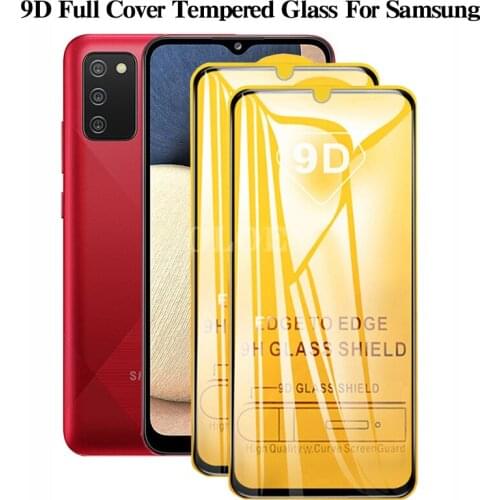 2Pcs 9D Full Cover Protective Glass For Samsung Galaxy A02S A01 A12 A42 Screenprotector Front Film For Samsung A02S A 02S 12 5G