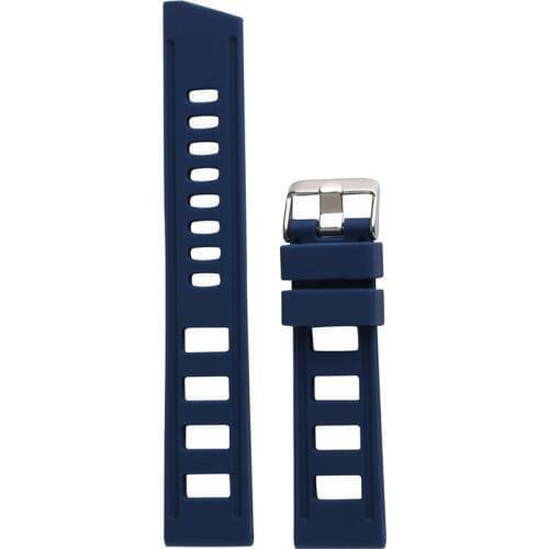 22mm Silicone Black/Blue/Orange Watchband Waterproof Hollow Men Sport Watches Strap Pin Buckle Watch Replacement Bracelet