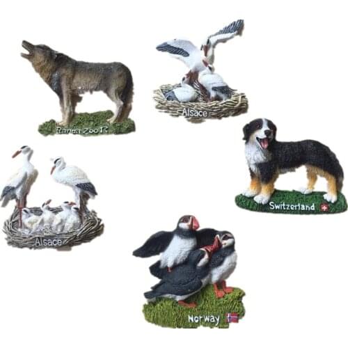 Switzerland Dog Norway France Alsace Bird 3D Fridge Magnets Tourism Souvenirs Refrigerator Magnetic Stickers Gift