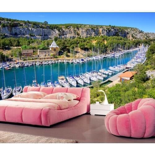 3d murals wallpaper,France Rivers Marinas Sailing Yacht Cities wallpapers,living room sofa tv wall bedroom papel DE parede
