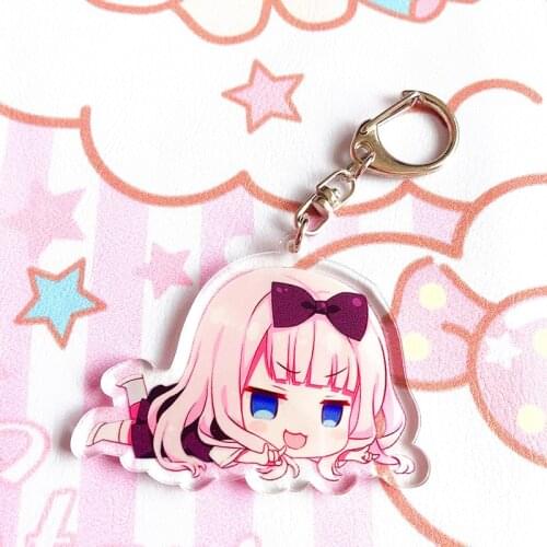 5 Types Anime Kaguya-sama: Love Is War Keychain Fujiwara Chika Shinomiya Kaguya Keychain Doubleside Pendant Keyring