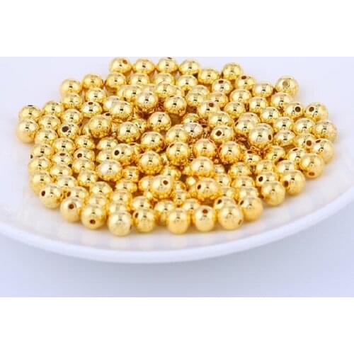 500pcs/pack 3/4 mm ABS Round UV Resin Imitation Pearl Beads Loose Beads DIY Jewelry Necklace Making Craft CCB Bead