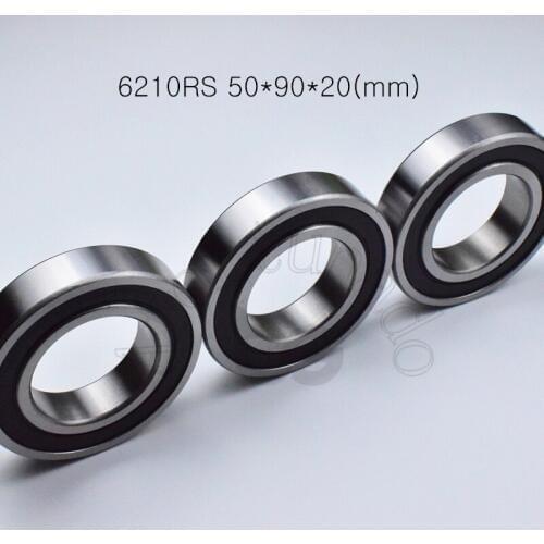 6210RS 50*90*20(mm) 1Piece bearings ABEC-5 rubber sealing bearings 6210 6210RS chrome steel deep groove bearing