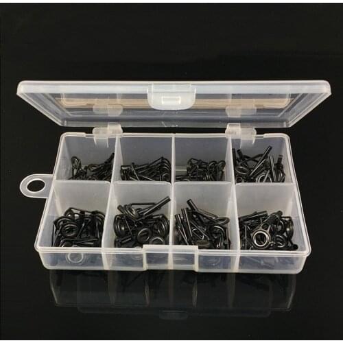 80pcs/box Telescopic Fishing Rod Guides Top Tip Repair Kit 1.8-2.6mm Rod DIY Eye Rings Rod Guide Tackle Accessories Tools