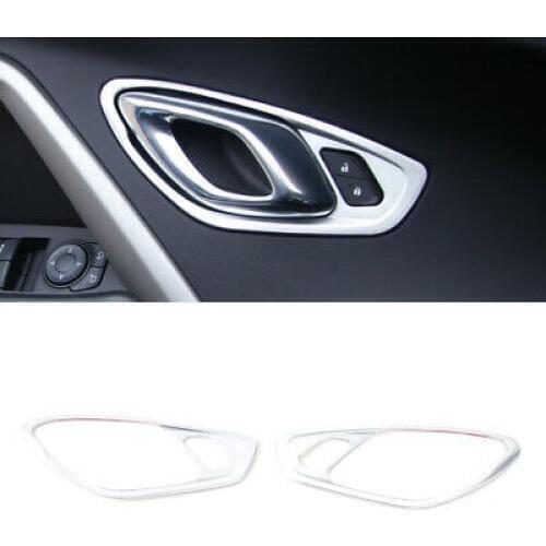 ABS Silver Interior Door Handle Bowl Cover Trim 2pcs For Chevrolet Camaro 16-19