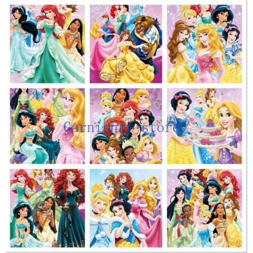 5D Diamond Mosaic Disney Princess Diamond Painting Full Drill Square/Round Cross Stitch Kits Diy Embroidery Home Decor Handwork