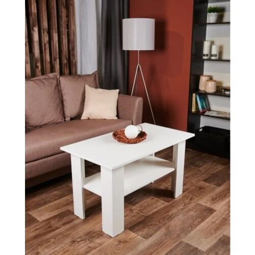 White Coffee Tables with Openning Shelf Loft Style Rectangle Side Tables for the living Room Sofa Couch Table Modern 90X60X52 CM