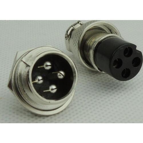 Free Shipping 50pair=100pcs 4 Pin 16mm Male & Female Wire Panel Connector kit GX16 Socket+Plug for aviation,computer ect