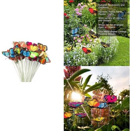 Bunch of Butterflies Garden Yard Planter Colorful Butterfly Stakes Garden Decoration Flower Pots Decoration
