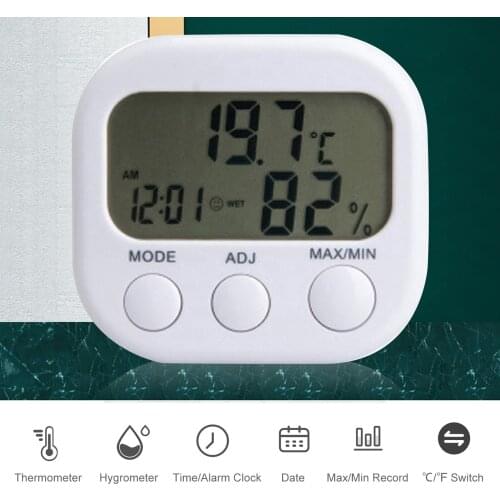 Digital Hygrometer Thermometer Room Thermometer Accurate Humidity Gauge with Alarm Clock Memory Function Office School