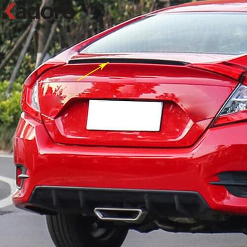 For Honda Civic 2019 2020 ABS Carbon Fiber Spoiler Lips Rear Trunk Wings Car styling Sticker Exterior Accessories