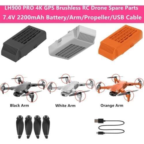 LH900 PRO GPS Smart Follow 4K RC Drone 7.4V 2200mAh Battery/Propeller/Arm/USB Cable Spare Part For L900 PRO 4K GPS RC Quadcopter