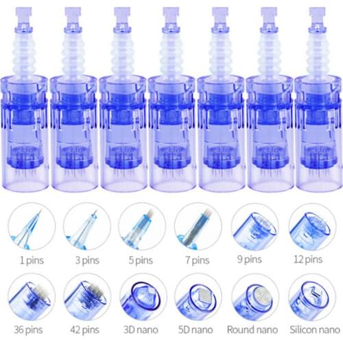 Dr Pen A6 Blue Needle Cartridge Tattoo Tips For Micro Derma Pen Microneedling Nano 1/3/5/7/9/12/36 Pin Cartridge Needles