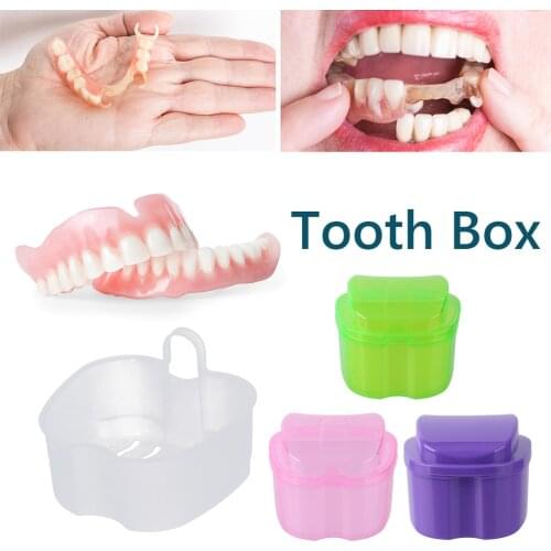 Denture Care Bath Box Oral Care Denture False Teeth Organizer Nursing Case Net Container Cleaning Teeth Storage Boxes