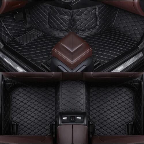 Leather Custom car floor mat for ALFA ROMEO Giulia Mito Stelvio GT Giulietta carpet Phone pocket car accessories