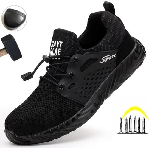 Mens Summer Casual Sneakers Outdoor Rubber Non-slip Anti-pierce Mens Work Shoes Anti-smash Male Sport Footwear Safety Shoes