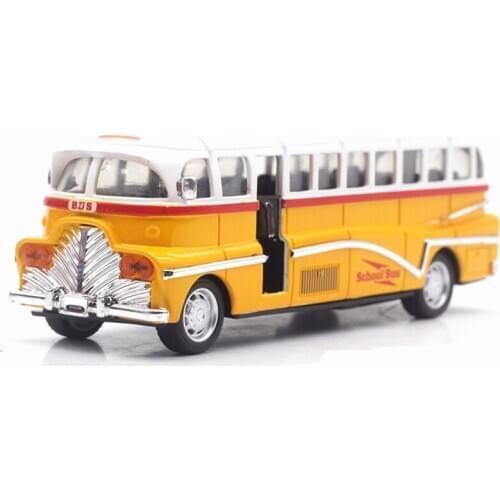 1:28 Alloy Car Bus Toys Models Pull Back Sound&Light High Simulation School Bus Metal Diecasts Toy Vehicles For Kid Gift NTY0119