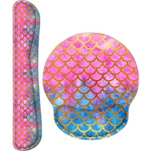 Padded Soft Mouse Wrist Rest Support & Keyboard Wrist Rest Pad Rubber Base for PC Laptop Gaming Office Home Lightweight