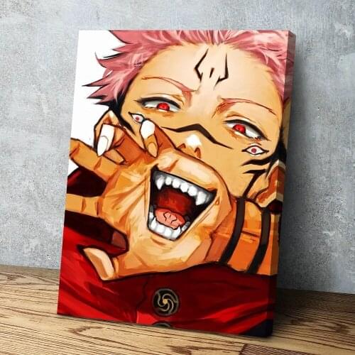 Wall Art Canvas Prints Japan Anime Jujutsu Kaisen Angry Boy Painting Home Decor Pictures Modular Frame For Office Poster Artwork