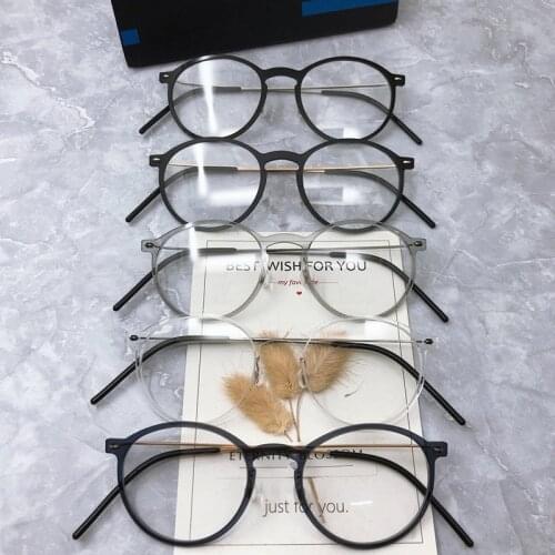 Denmark VintageTitanium Glasses Frame Round Men Women Myopia Optical Prescription Eyeglasses Frames Male Screwless Eyewear 6541