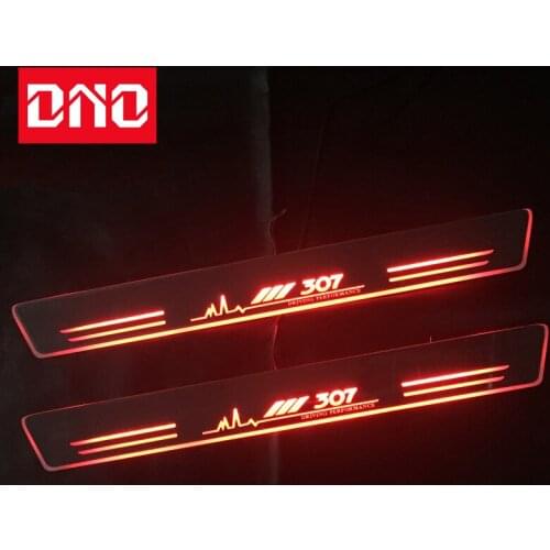DNO Trim Pedal LED Car Light Door Sill Scuff Plate Pathway Dynamic Streamer Welcome Lamp For Peugeot 307 2004 - 2013
