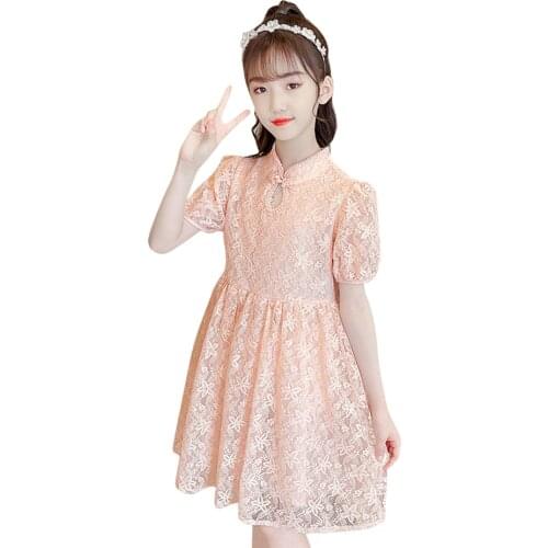 Girl Dress Lace Floral Girl Dress Summer Children Party Dresses Casual Style Childrens Clothing 6 8 10 12 14