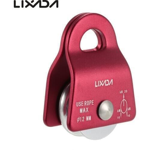 Lixada 20kN Bearing Mobile Micro Pulley Max Rope 1/2in for Rigging Arborist Climbing Mountaineering Tree Carving Accessory