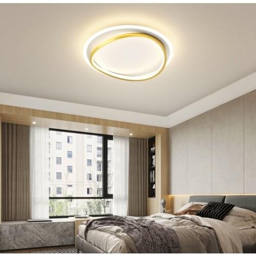 Modern led Ceiling Lights Lamp for living room bedroom study room 90-265V led ceiling lamp fixtures Black/Gold With White