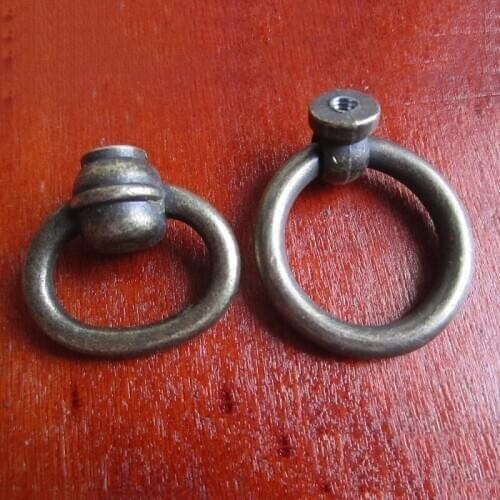 5PCS Antique Bronze Cabinet Drawer Knobs Dresser Cupboard Wardrobe Furniture Pulls Ring Handle Wooden Jewelry Box Knobs