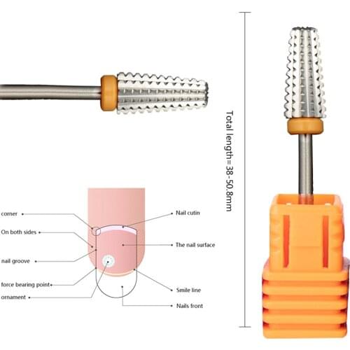 New 5 IN 1 Carbide nail drill bits Two-way milling cutter nail art machine Equipment Accessory electric nail file