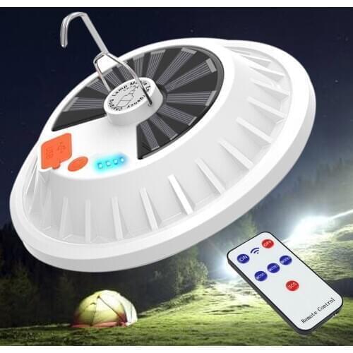 USB Rechargeable LED Bulb Lamp Remote Control 30W 60W 120W Solar Charge Lantern Portable Camping Emergency Night Market Light