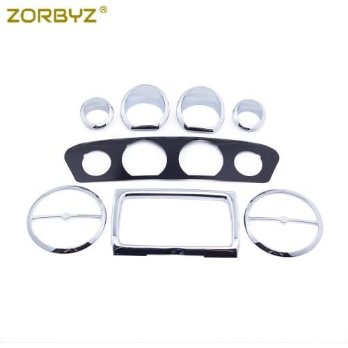 Chrome Motorcycle Stereo Accent speedometer Gauge plate Trim Kit For Harley 2014-up Electra Glide