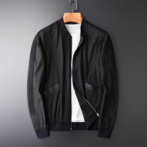 Linen Blending Thin New Arrival Spring Slim Fit Stand Collar Mens Fashion Jacket Coat Plus Size 4XL