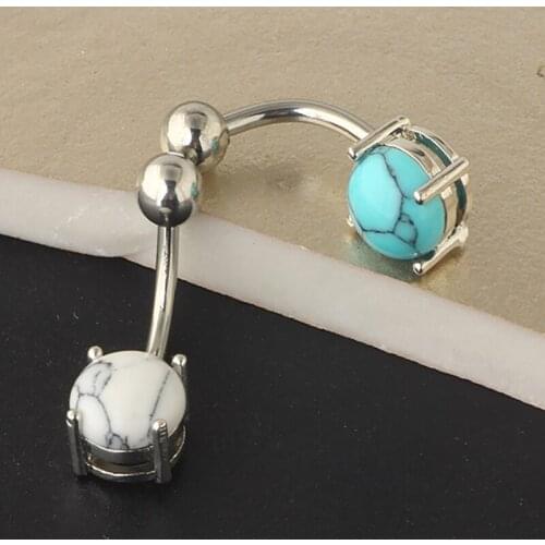 Women Navel Button Rings Silver Rhinestone Sexy Belly Navel Piercing Ring Body Jewelry Stainless Steel Wholesales Mix Color
