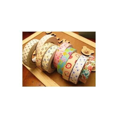 15pcs Mixed Color & Styles Cloth Tape Cotton Prints Tape Scrapbooking Accessories for Diary Wedding Paper Crafts Decoration