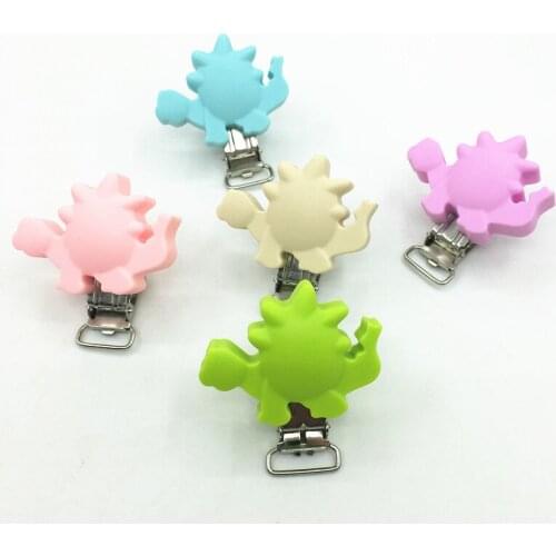 2pcs Carton Shaped Pacifier Clips Silicone Teether Bead teething Accessories Pacifier Holder Nipple Clasps Toy DIY Tool