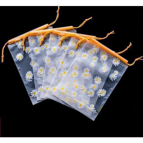 200x Frosted bag,transparent PE plastic gift bag,printed drawstring bag,washcloth bag,Sock and underwear storage bag