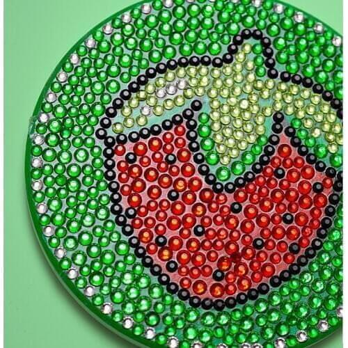 2020 NEW Diamond Embroidery Mini Water Cup Insulation Pad DIY Diamond Painting Mosaic Cartoon Fruit Picture of Rhinestones Gift