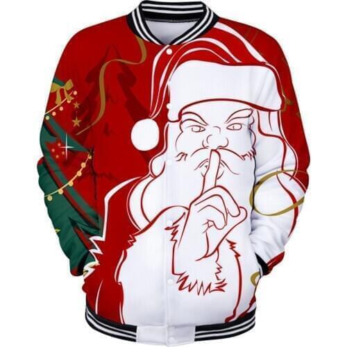 2021 Hot Christmas Ball Jacket Coat Men Cotton Long Sleeve Sweater Baseball Hoodie Hallow Long Sleeve Comfort Jubilation