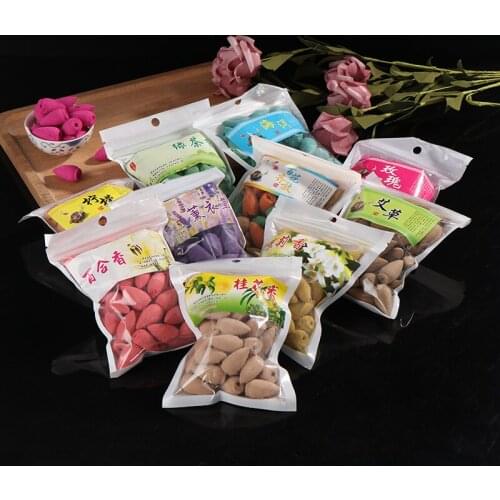 45pcs/bag Natural Tower Incense Incense Cones Sandalwood Air Purifying Backflow Incense Air Freshener Home Bedroom Toilet Decor