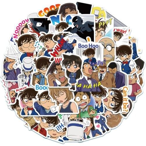 50pcs / set of Anime Detective Conan Cosplay sticker luggage guitar Skateboard Helmet cartoon waterproof sticker