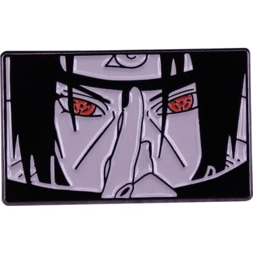 Anime Lovers Accessories Ninja Uchiha Sasuke Sharingan Cartoon Metal Enamel Lapel Clothes Coats Backpack Bag Badge Brooch Pin